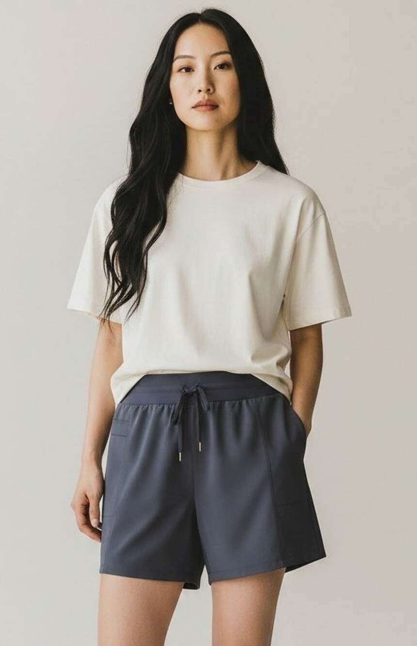 CALIA Women's Everyday Pull-On Woven Shorts Size L Charcoal Gray
